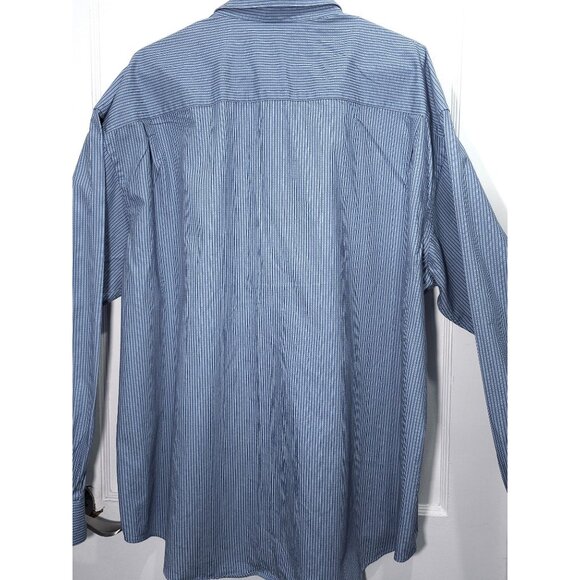 Johnston & Murphy XXL Blue Striped Mens Dress Shirt - Picture 4 of 11